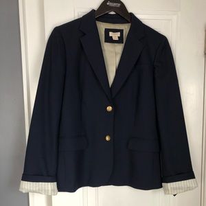 Women’s size 8 wool Navy blazer. JCREW.